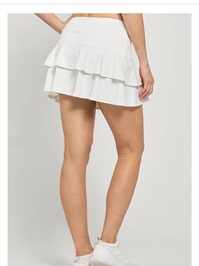 Lija white tennis skirt with built in shorts size small